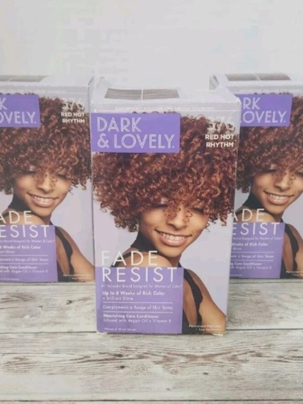Dark & Lovely Permanent Hair Color Fade Resist #376 Red Hot Rhythm Lot of 3